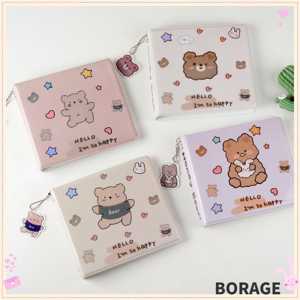 BORAG CD Storage Album,หลวมรวบรวมหนังสือ CD Holder,แบบพกพาการ์ตูนหมี CD Storage DVD Binder CD