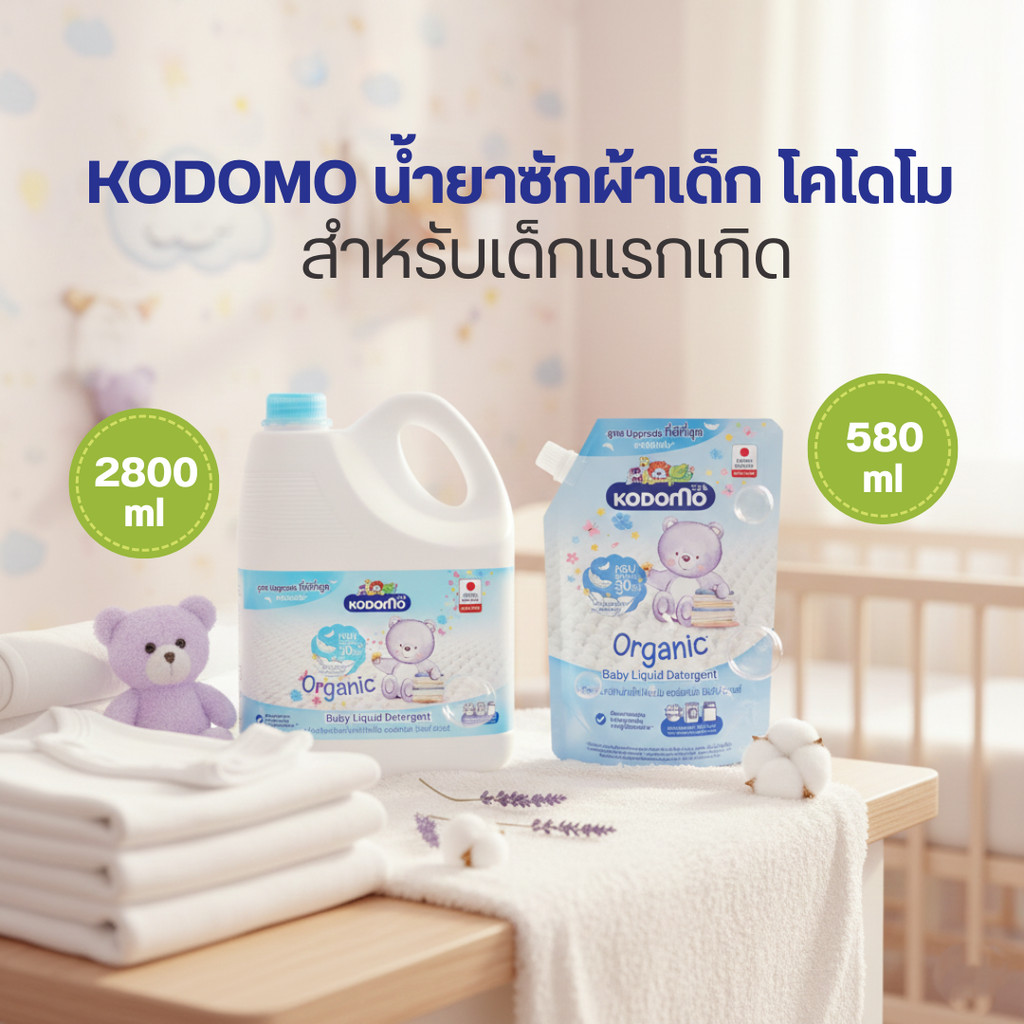 KODOMO น้ำยาซักผ้าเด็ก โคโดโม สำหรับเด็กแรกเกิด