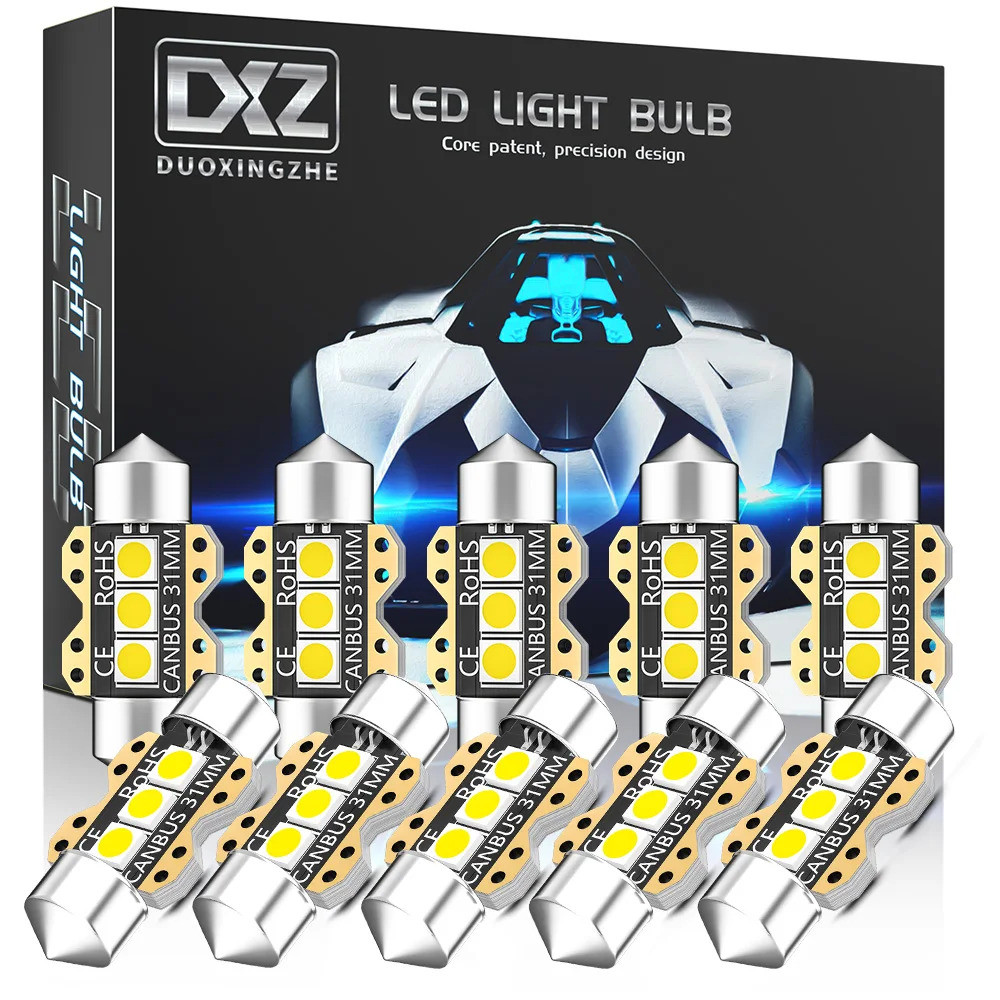 DXZ 10Pcs C5W C10W LED Bulbs Canbus Festoon-31MM 36MM 39MM 41MM 3030 chip Car Interior Dome Reading 