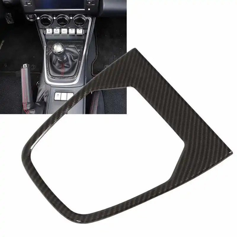 Gear Shift Panel Cover Carbon Fiber Style Center Console Transmission Gearbox Frame Sticker for Suba