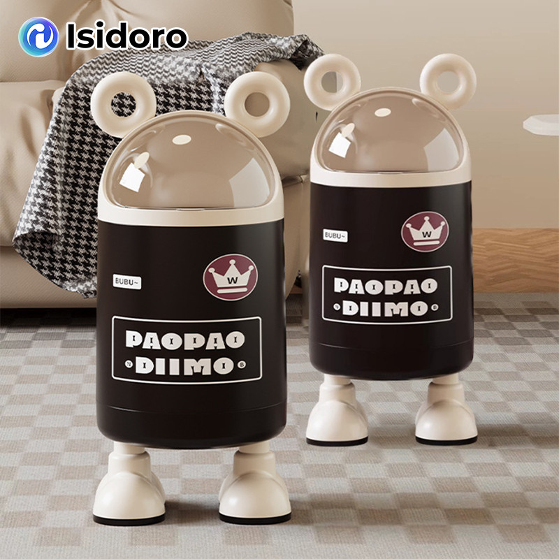 Isidoro ถังขยะ กระต่าย แบบเปิดมือ-เปิดเท้า ถังพลาสติกมีฝาปิด แข็งแรงทนทาน ไอเดียสร้างสรรค์