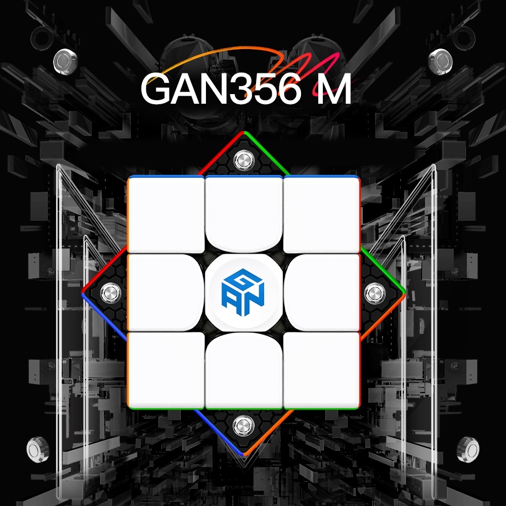 Gan 356M 3x3 ความเร็วแม่เหล็ก Rubiks Cube 356M Rubiks Cube พร้อม GES เพิ่มเติมไม่มีสติกเกอร์ (เวอร์ช