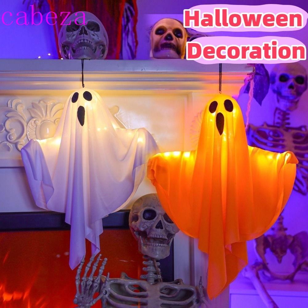 CABEZA ฮาโลวีนแขวน Ghost, Glowing Effect กระพริบ LED Spectre, ตกแต่งลอยส่องสว่างพร้อมไฟ Fairy Spectr