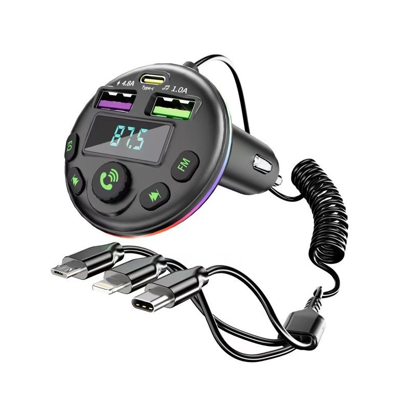 รถเครื่องส่งสัญญาณ FM บรรยากาศสีสันสดใส EQ Car Charger 2025.12.23