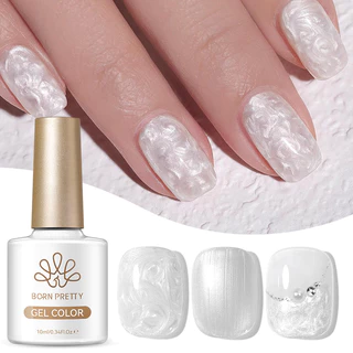 BORN PRETTY 10ml Pearlescent Pearl White Thread Gel ยาทาเล็บ UV/LED Soak Off Gel สําหรับ Home Nail Salon สําหรับของขวัญแต่งงาน