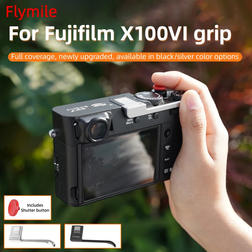 Flymile X100VI Thumb Grip อลูมิเนียมโลหะ Thumb Up Grip สําหรับ FUJIFILM X-X100VI กล้องรองเท้าร้อน Th