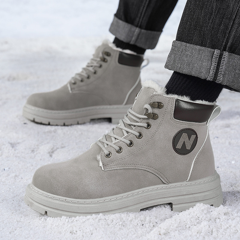 999 Plus Velvet Mens Thick-Soledรองเท้าอินเทรนด์รองเท้าผ้าใบกันลื่นที่อบอุ่น