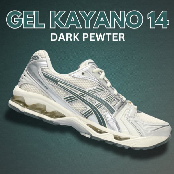 รองเท้าวิ่ง Kayano 14 White Midnight Gel เหมาะสำหรับผู้ชายและผู้หญิง