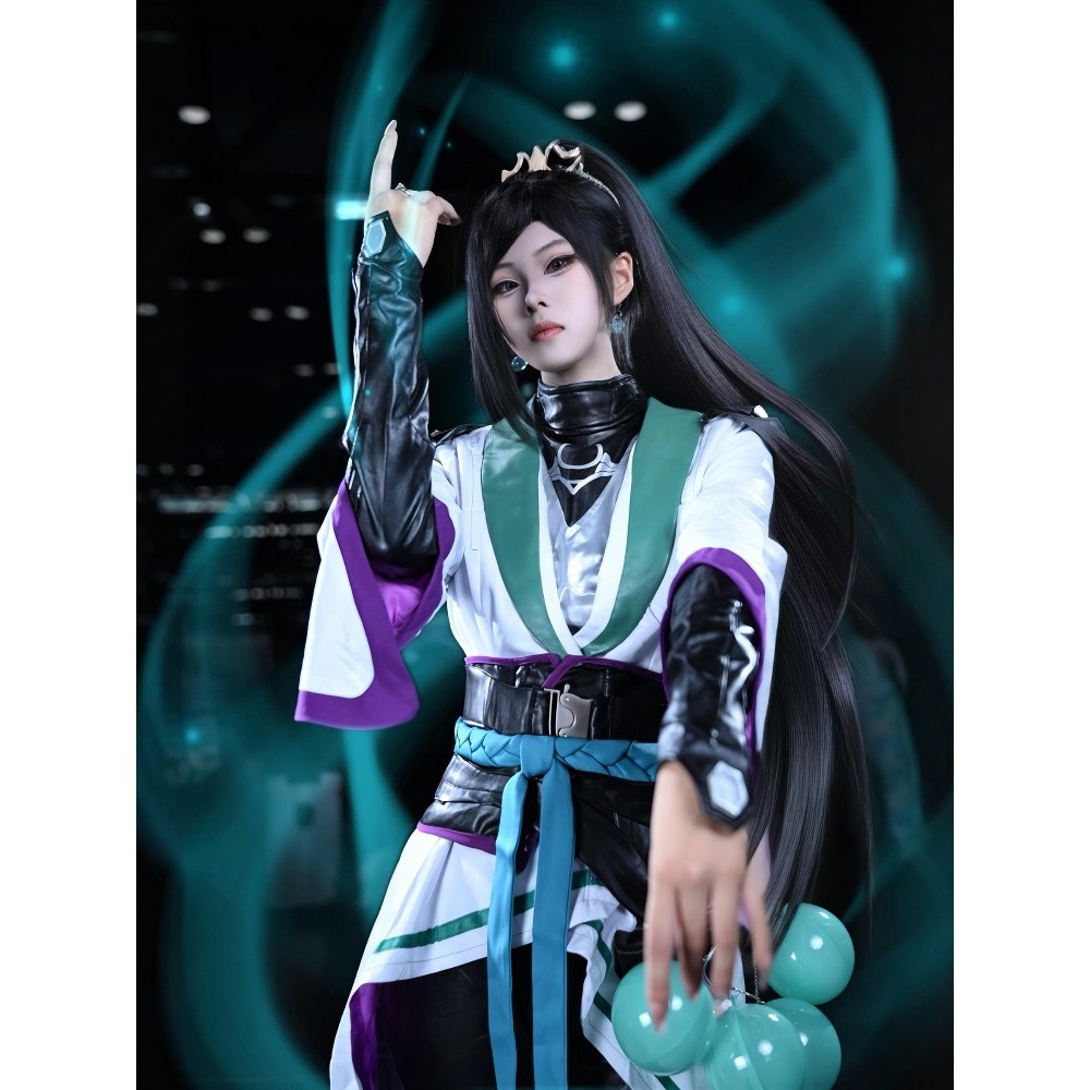 Fearless Contractant Valorant Cos ชุด Sage cos Sage cos ชุด Sage cos ชุด Sage cos วิกผม Sage รองเท้า