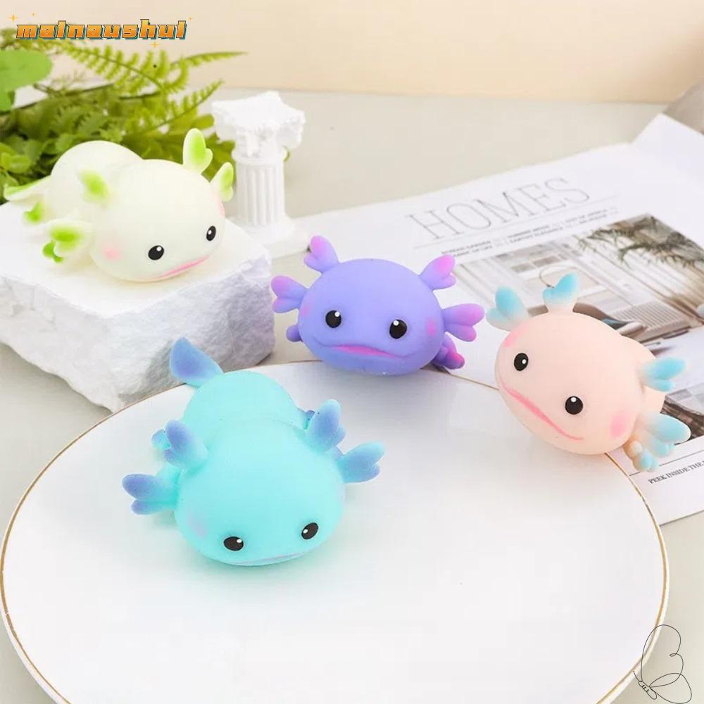 MAINAUSHUI การ์ตูนปลา Squishy ของเล่น, การออกแบบยืดน่ารัก Axolotl บีบของเล่น, ตลก Fidget ตุ๊กตาความเ