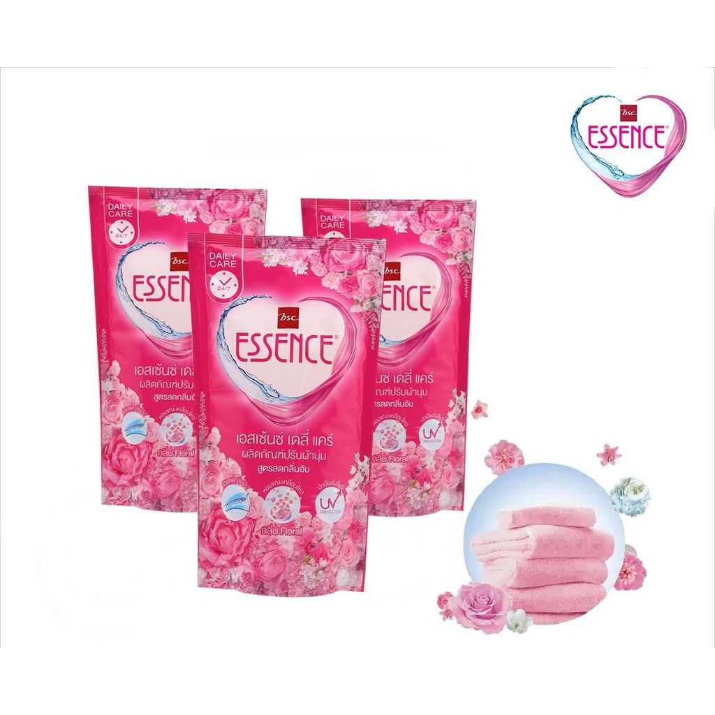 Essence ผลิตภัณฑ์ปรับผ้านุ่มเอสเซ้นซ์ เมจิคอล เซนท์ ขนาด 600 มล.  มี 3 กลิ่น (1 แพค 3 ถุง)