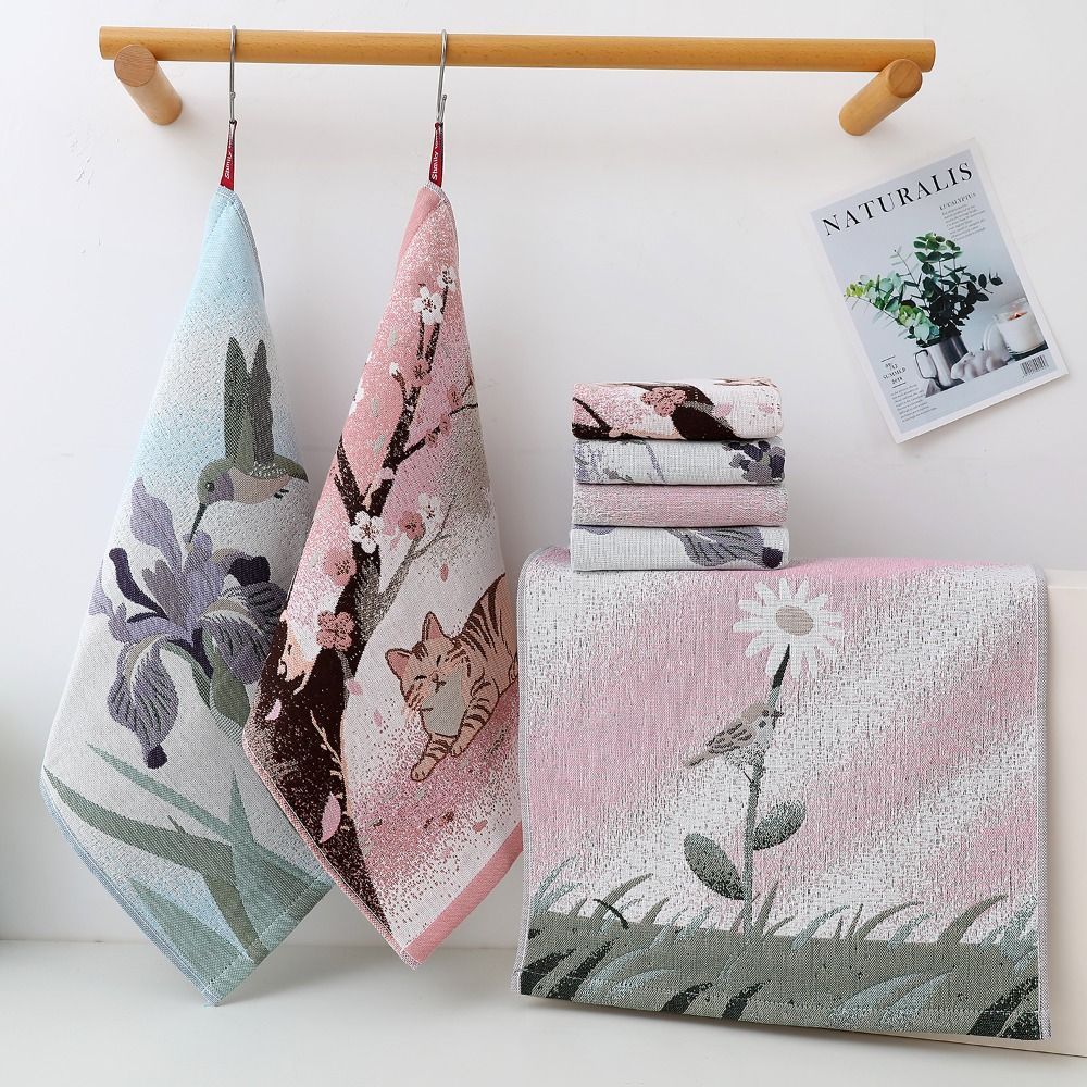 LEMONTREE ผ้าขนหนูเช็ดหน้าผ้าฝ้ายแท้, แห้งเร็วตกแต่งผ้าเช็ดมือขนาดใหญ่, 34x40 ซม. 4 ชั้นผ้าฝ้ายผ้ากอซครัวจานผ้าบ้านร้านอาหาร - รูปที่ 5