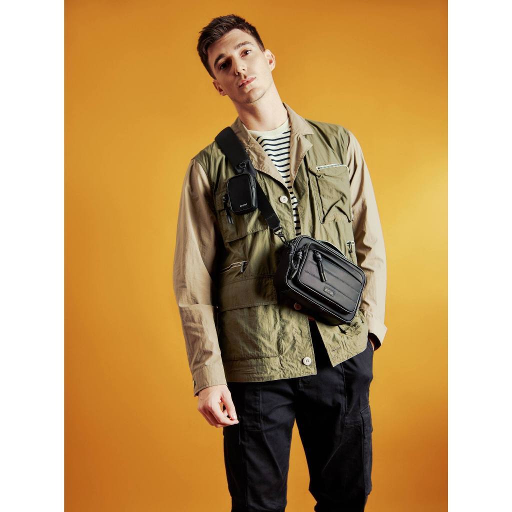Pedro Nylon Duo Sling Bag With Pouch TP 0134-9 - 24cm