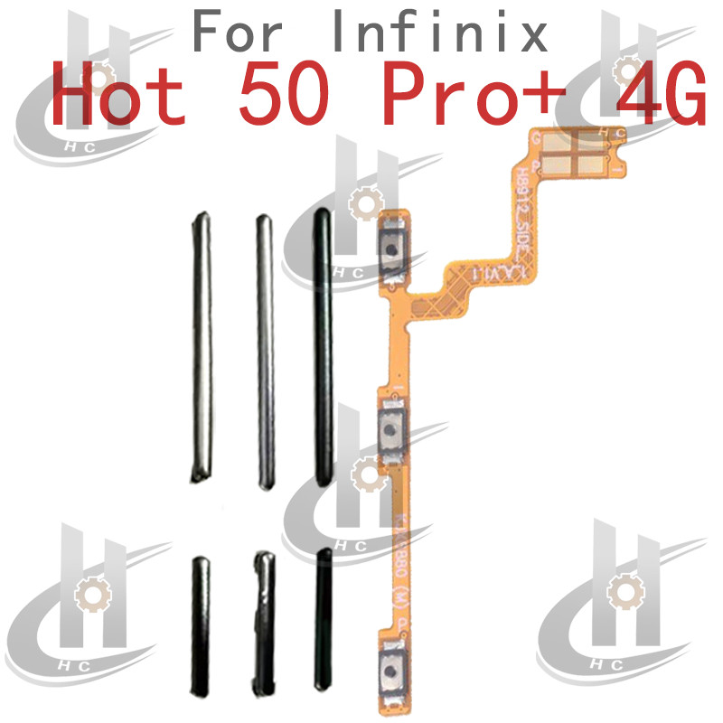 สําหรับ Infinix Hot 50 Pro + Plus 4G X6880 ปุ่มสายไฟ Flex Cable Keys ปุ่มเปิดระดับเสียงขึ้นลงปุ่มด้านข้างอะไหล่ทดแทน