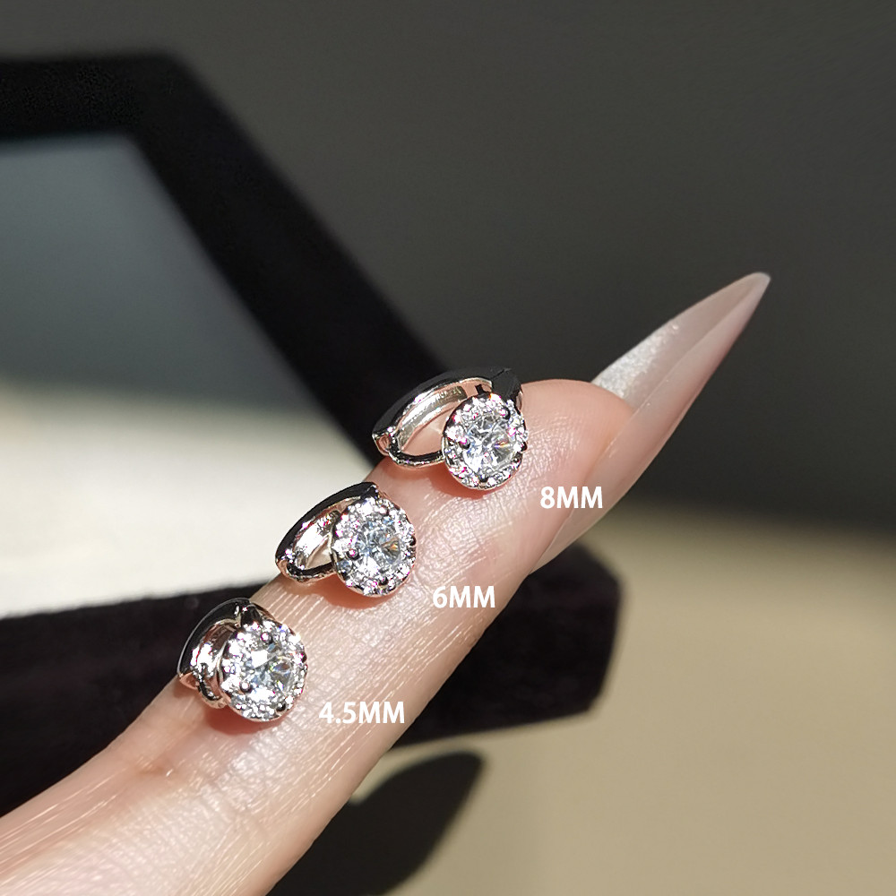 สวยประณีต Strobe Edge ต่างหูสตั๊ด 925 เงินสเตอร์ลิงเข็มต่างหู Niche High-End ต่างหูขนาดเล็กต่างหูต่า