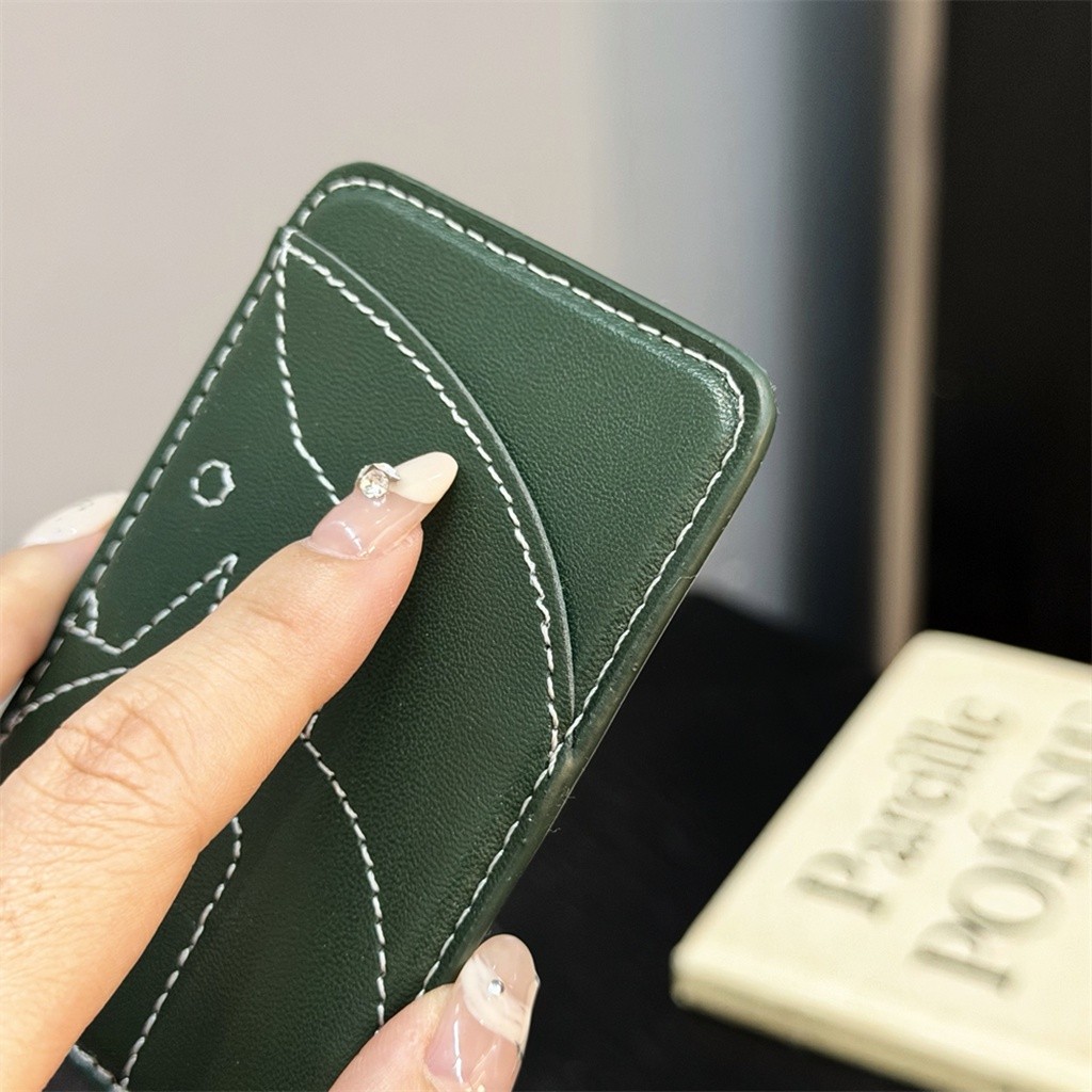 Magnetic Attraction Card Holder PU หนัง All-match แฟชั่น Horser รูปแบบคู่การ์ดอุปกรณ์เสริมสําหรับ Naked โทรศัพท์มือถือ Magsafe ฝาครอบแท็บเล็ต ราคา ถูกที่สุด ดีลบีเคเค แกลเลอรีภาพที่ 2