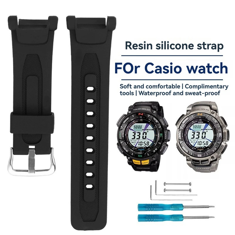 อุปกรณ์เสริมสําหรับนาฬิกา Casio Protrek Prg-240 PRG-40 Pathfinder Series นาฬิกาข้อมือยางสายคล้องคอผู