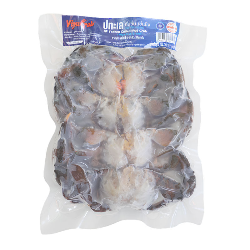 วิยะแครบ ปูทะเลหั่นชิ้นแช่แข็ง 500 ก. (VIYA CRAB FROZEN MUD CRAB 500 G)
