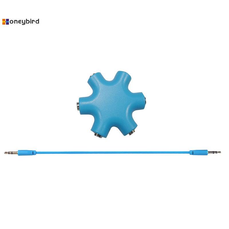 Kaleidoscope 6 พอร์ตหูฟัง Aux Splitter 6 In 1 อุปกรณ์เสริมสมาร์ท Audio Aux Cable Splitter 3.5 มม. 1 