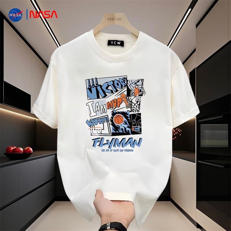 COD 2026 ฤดูร้อนผู้ชายแขนสั้นเสื้อยืดหลวมรอบคอ 2025 สไตล์ใหม่ Street สวมใส่ขนาดใหญ่อเมริกันหลวม Slim