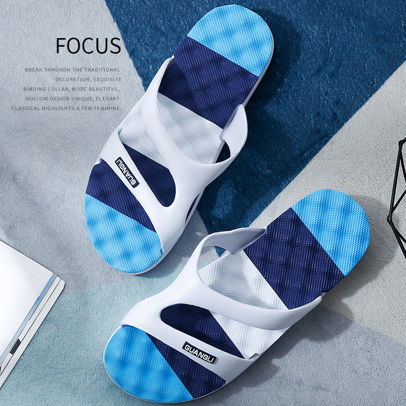 拖鞋男夏外穿潮流拖鞋男夏季情侣一字拖鞋防滑耐磨沙滩拖鞋男拖鞋Slippers Men's Summer Outfit Fashionable Slippers Men's Summer Couple2