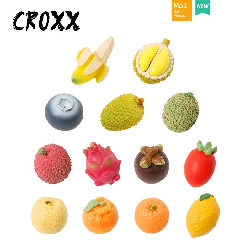 jibbitz crocs jibbitz crocs ของแทั CROXX Crocs รองเท้าอุปกรณ์เสริมจําลองผลไม้ทุเรียนรองเท้าดอกไม้รอง