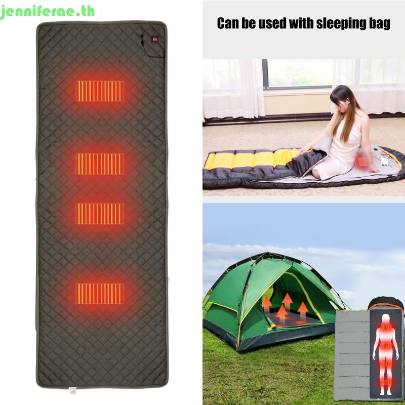 Jenniferae USB ผ้าห่มอุ่นถุงนอน Liner Camping ถุงนอนอุ่น Pad กลางแจ้ง USB เครื่องทําความร้อน Sleep M