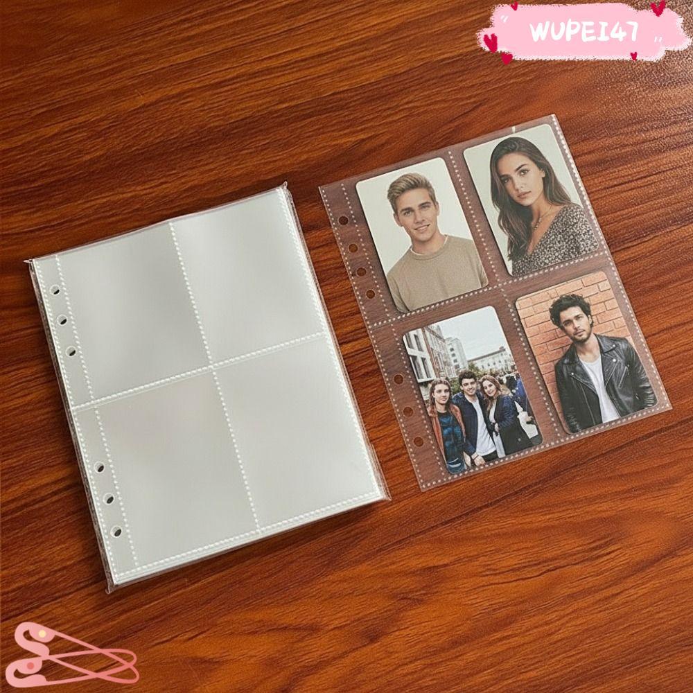 WUPEI47AD Photocard Binder แผ่น,โปร่งใส PP กรดฟรีหลายกระเป๋าแขน,A5 Photo Album Refill หน้า