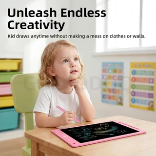 GOOJODOQ 10/12 lnch แผ่นเขียนด้วยลายมือสี แบบพกพาและน้ําหนักเบา LCD Doodle Board 1s One-Click Erase