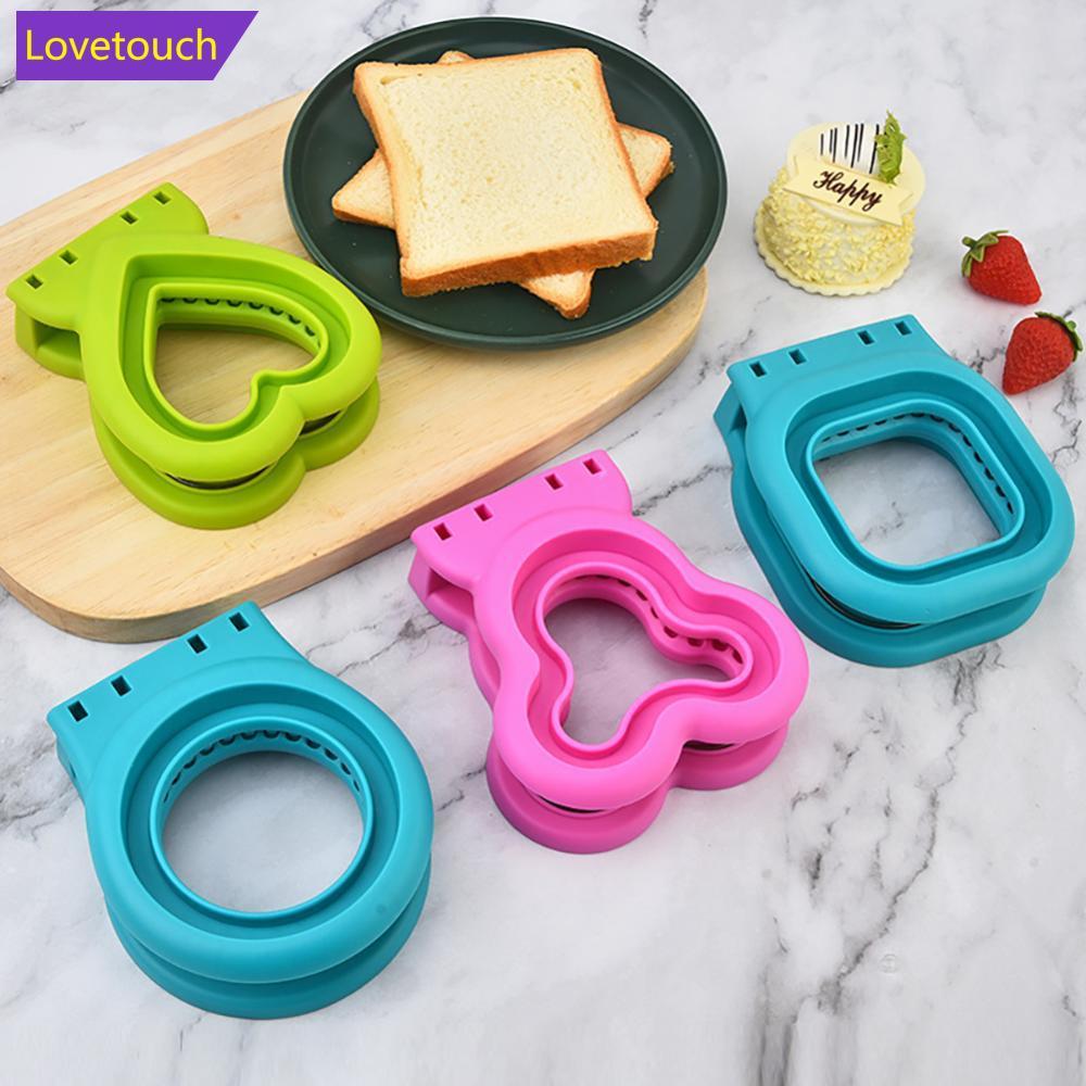 LOVETOUCH สแตนเลสรอบ/สแควร์แซนวิชกดแม่พิมพ์ซีล Non-Stick Leak-Proof Kawaii ออกแบบสําหรับมื้ออาหาร Pr