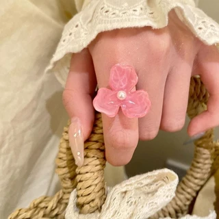 แหวน ring สไตล์เกาหลี ins สำหรับผู้หญิง น่ารัก pearl dopamine สำหรับผู้หญิง ส่งเร็ว COD