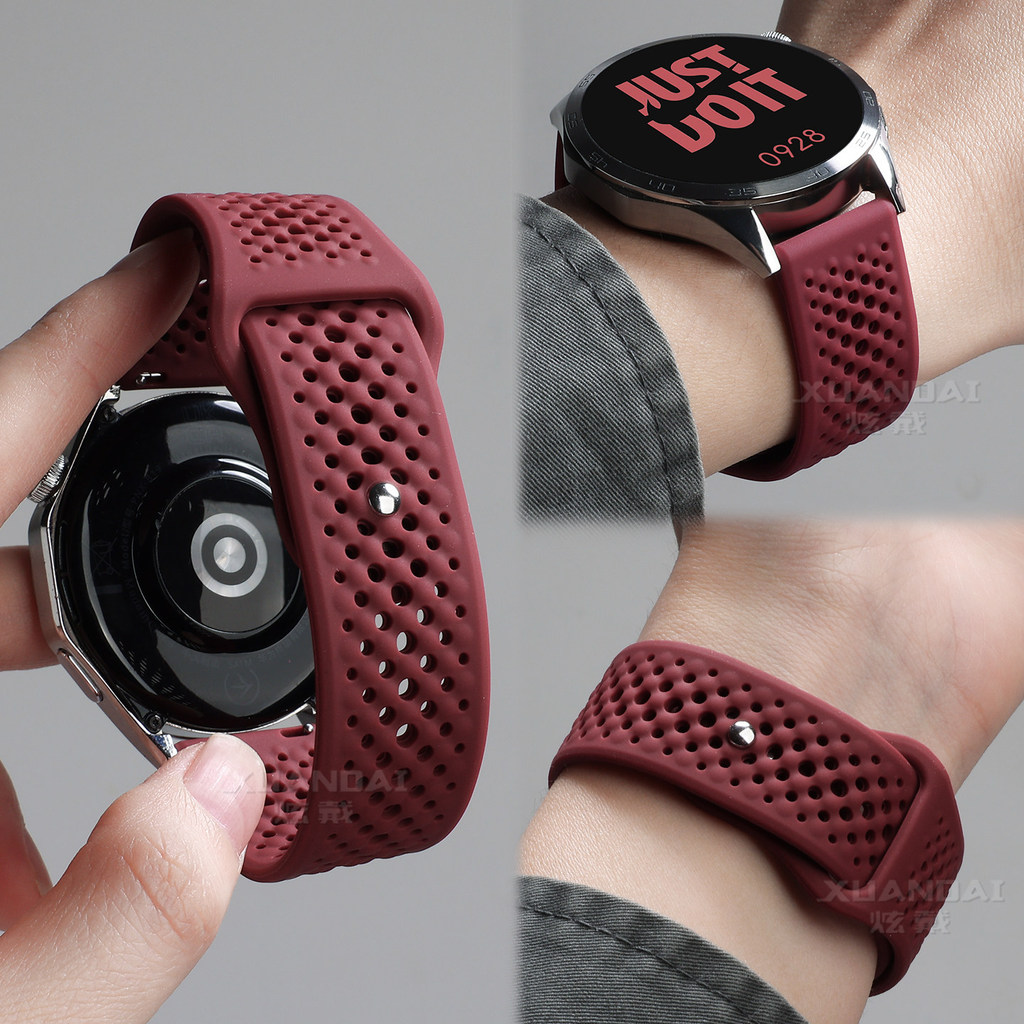 สายรัดข้อมือซิลิโคนขนาด 22 มม. เหมาะสําหรับนาฬิกา Huawei GT6/gt5/gt4/gt3/gt6pro/watch5/4PRO กีฬาสายรัดระบายอากาศ