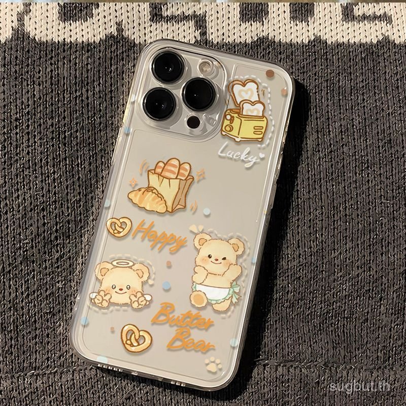 โทรศัพท์เคสโทรศัพท์ขนมเนยแม่บ้านหมีเหมาะสําหรับiPhone 12promax 12 13 14 pro max xs xr 11pro 15promax
