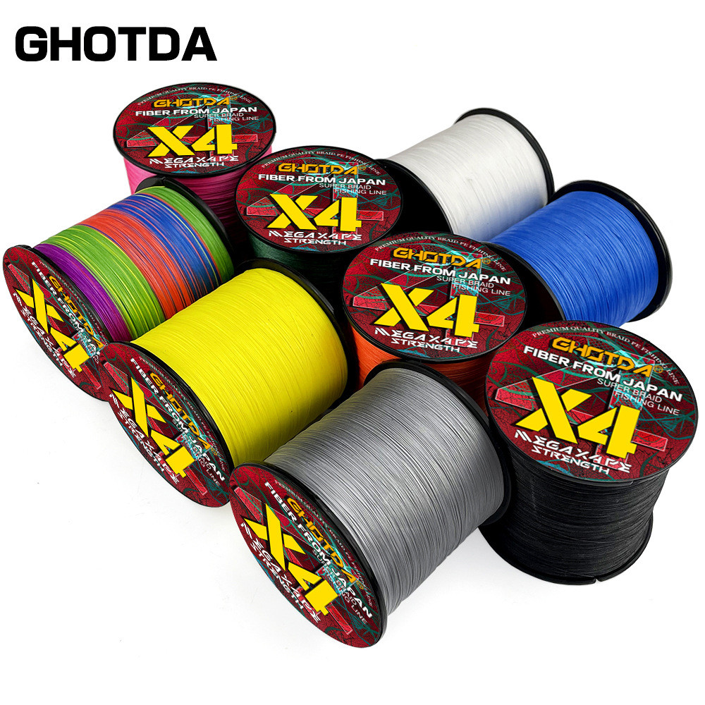 สายเอ็น PE 4 เส้น 100 เมตร ถักแน่น ทนทาน สำหรับตกปลา กันน้ำ ไม่ขาดง่าย สีสันสดใส
