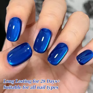 BORN PRETTY Blue Crystal Cat Eyes Magnetic Gel ยาทาเล็บทะเลสีฟ้าสีแก้วลูกปัดเจลเล็บอุปกรณ์ศิลปะ 15ml