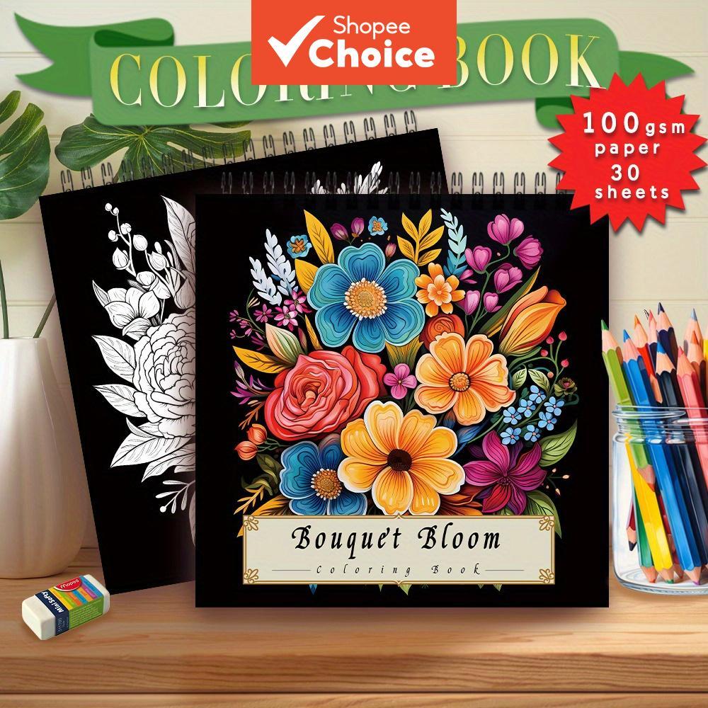 สมุดระบายสีสําหรับผู้ใหญ่แบบเกลียวผู้หญิง 30 แผ่น ขนาด 8.3×8.3 นิ้ว กระดาษ 100 แกรม เพื่อบรรเทาความเครียด ของขวัญงานปาร์ตี้ ราคา ถูกที่สุด ดีลบีเคเค รูปภาพหลัก