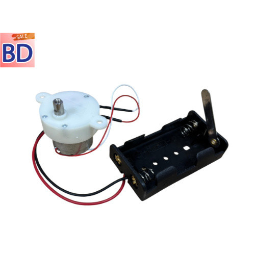DC 300 Motor gear ชุด มอเตอร์ เฟืองทดรอบ Set AA พร้อม รางถ่านเปิดปิด (โกดังในไทย)