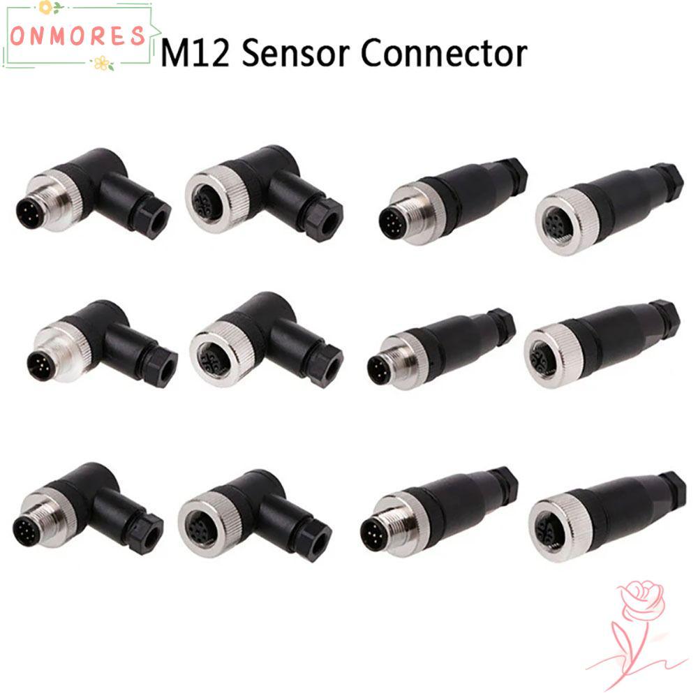 ONMORES M12 Sensor Connector, 4 5 8 Pin Connector M12 Aviation Plug, M12 Sensor Cable Connector ชายห