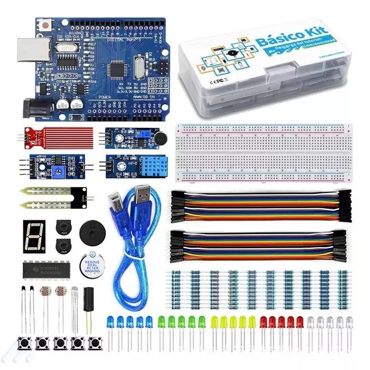 Fast ShippingBasic Starter Kit สําหรับ Arduino Uno R3 พร้อมรหัสกวดวิชา Breadboard จัมเปอร์สายไฟ LED ไดโอดหลีกเลี่ยงอุปสรรคโมดูล