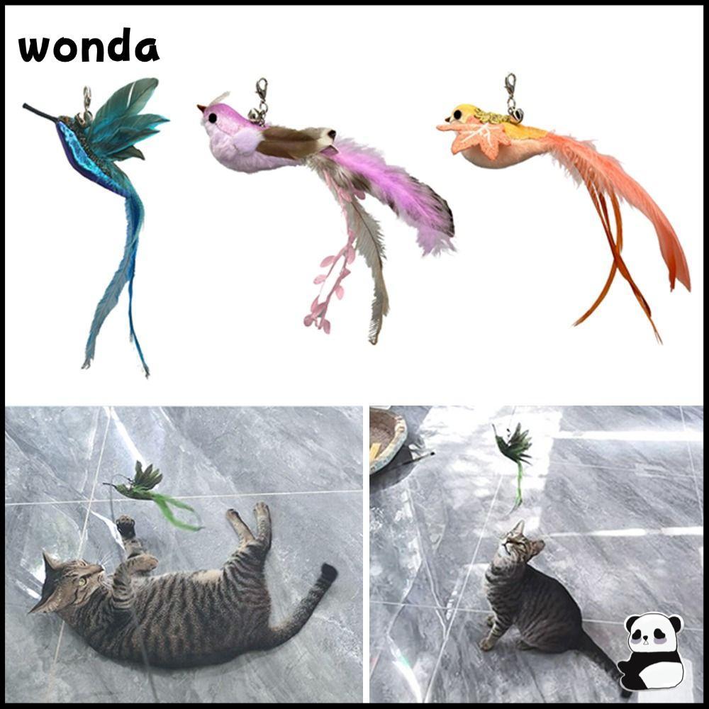 Wonda ของเล่นแมว, หัวติดแมวที่ถอดออกได้ Hummingbird, ตลกสร้างสรรค์ด้วย Bell Feather ลูกแมว Accesorios