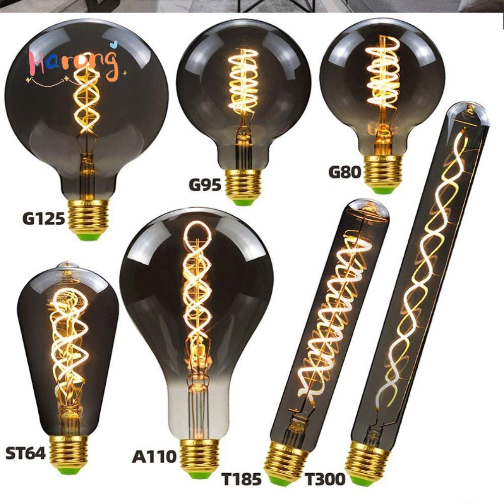 HARONG Vintage Retro Bulb, Electroplated Grey Filament, hot E27 220V Edison Lamp Warm White Edison L