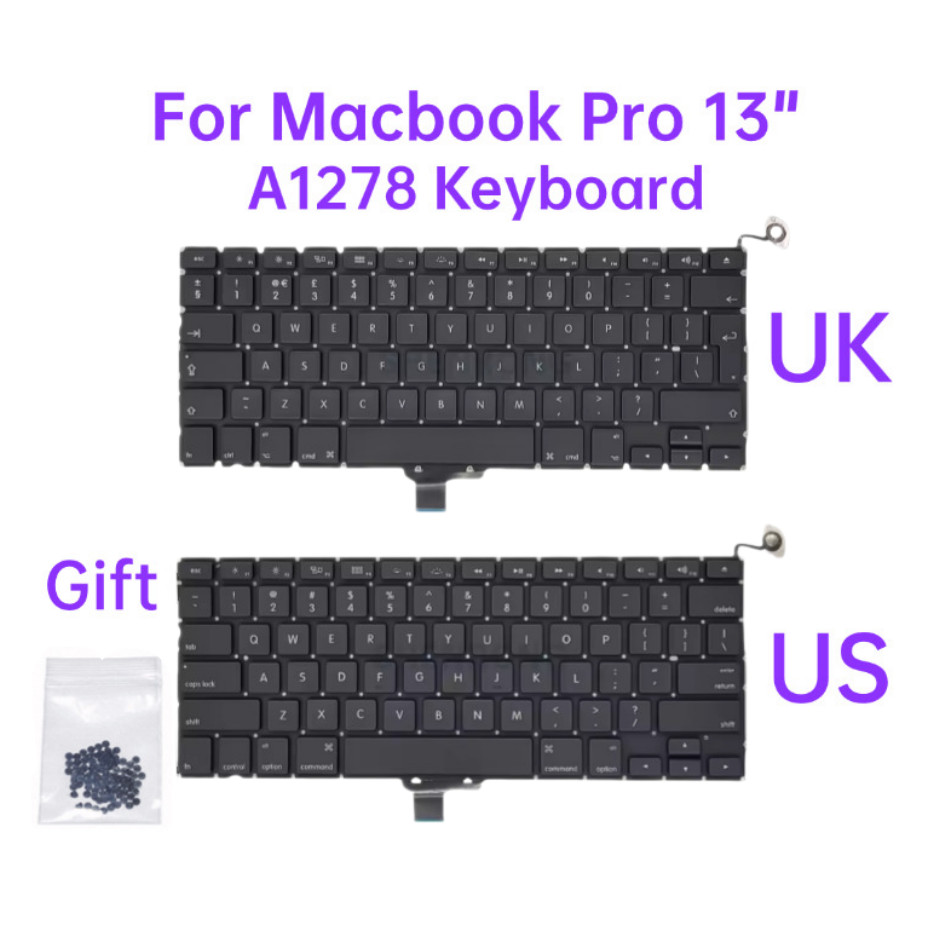 สําหรับ MacBook Pro A1278 13 "แป้นพิมพ์แล็ปท็อป US UK
