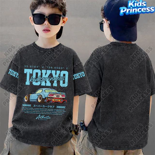 COD 2026 สินค้าใหม่ ทรงหลวม คอกลม เสื้อเด็ก kids Distressed T-shirt ผ้าฝ้าย เด็กชาย เสื้อผ้าเด็ก t-shirt S621