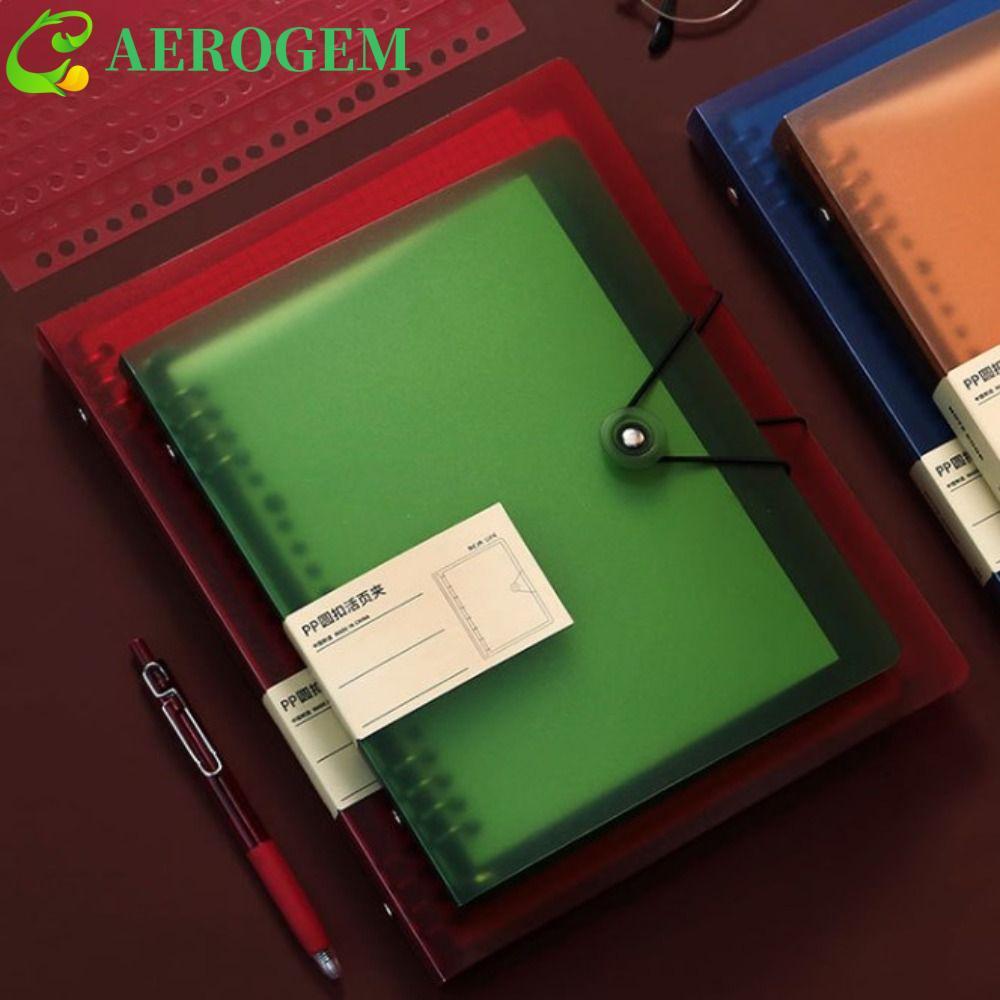 AEROGEM เปลือกโน้ตบุ๊คแบบหลวม, Notebook Binder DIY Binder A5/B5/A4 Binder Cover, Vintage 8 หลุมโปร่ง