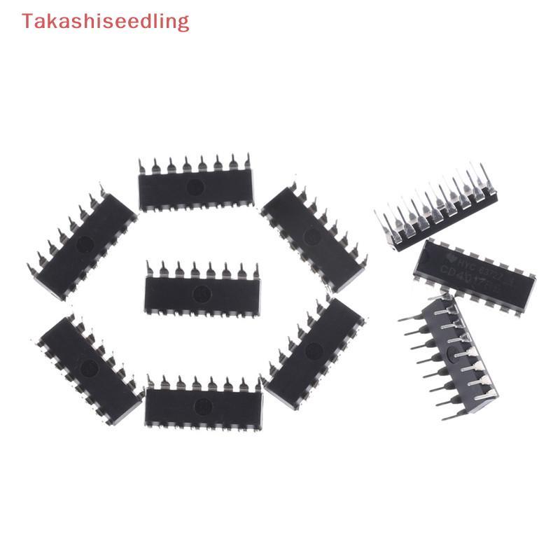 (Takashiseedling) 10PCS CD4017BE 4017 CD4017 Decade Counter Divider IC