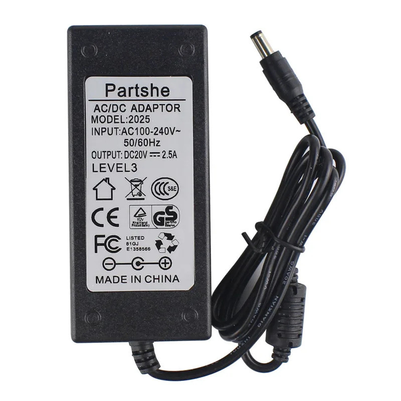 20V 2.5A 5.5*2.5 มม.อะแดปเตอร์สําหรับ Zebra GC420d GC420t R2844 TLP2844-Z T402 TLP2742 TLP3742 T208M