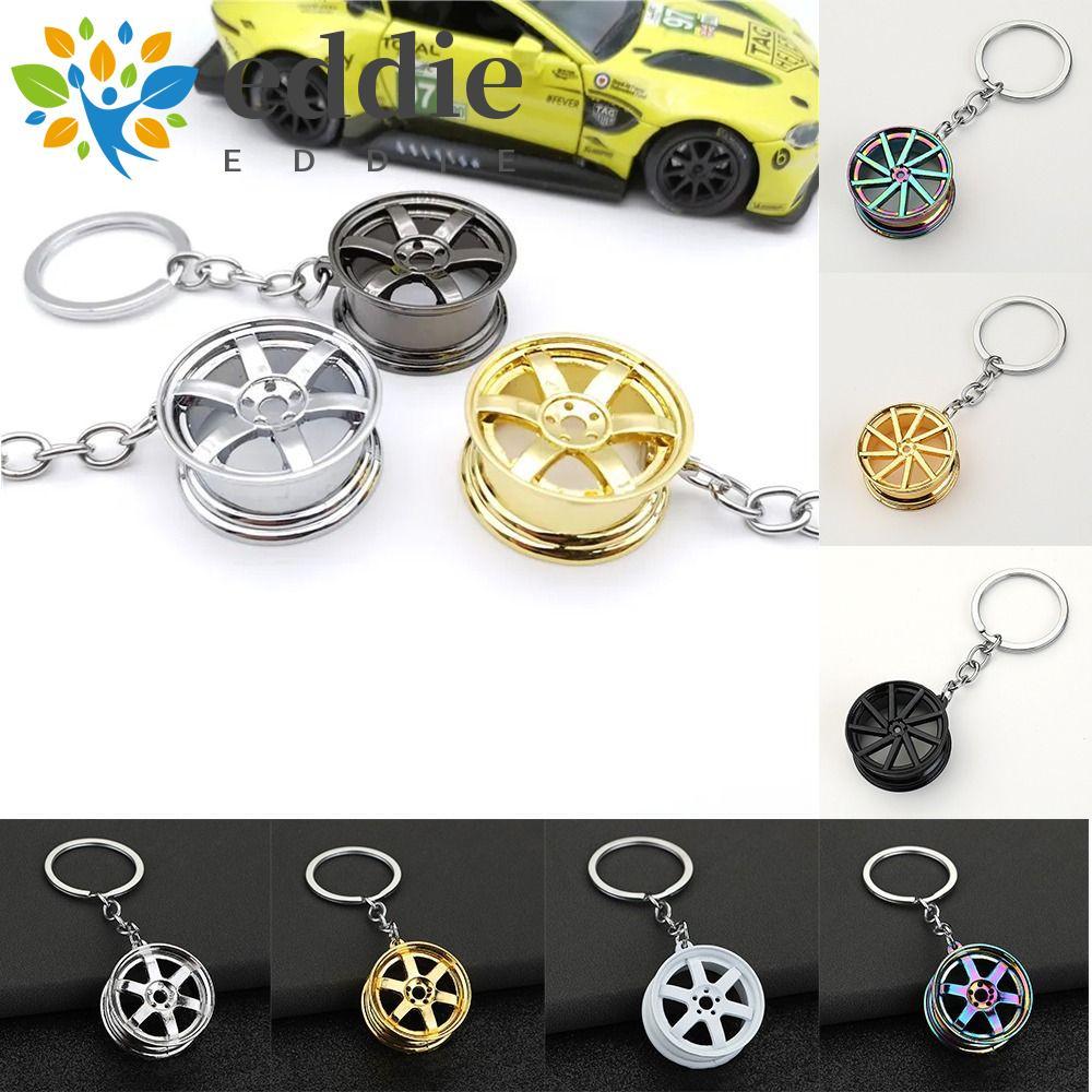EDIE พวงกุญแจรถล้อ, INS Mini Tyre Rim Key Holder,ที่ไม่ซ้ํากัน Alloy Wheel Hub Keyring Bag Charms