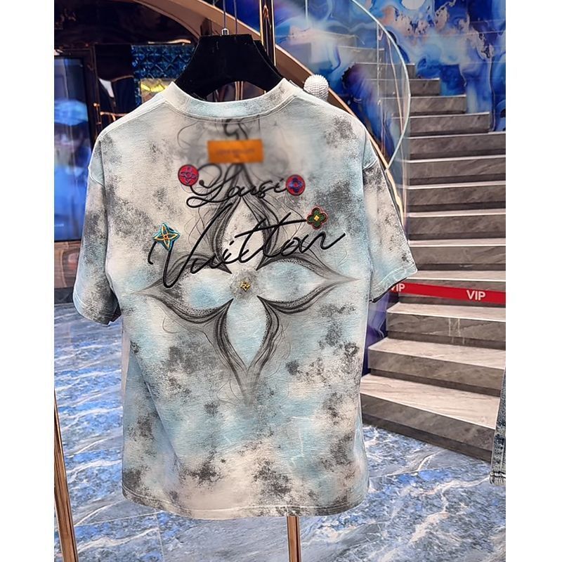 เสื้อยีนส์ลายHeavy Industry Letter งานเย็บปักถักร้อยระดับไฮเอนด์ สไตล์หนักๆ เหมาะสำหรับฤดูร้อน