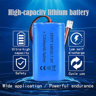แบตเตอรี่ 18650 7.4V 3.7V 5200mah มีวงจรป้องกันชาร์จในตัว ถ่านชาร์จ โซล่าเซลล์ แบตเตอรี่แพ็ค Rechargeable Li-ion battery