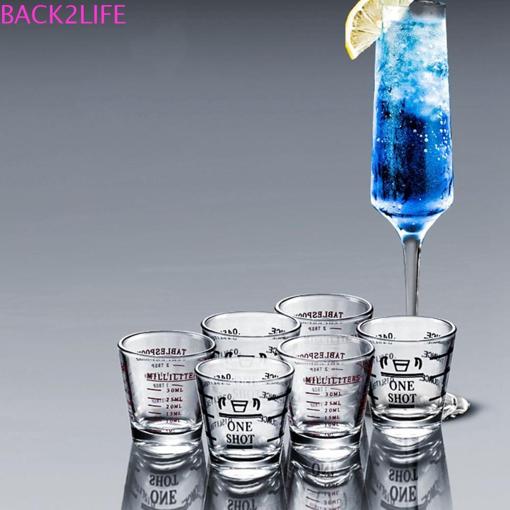 BACK2LIFE Jigger 1.5oz/45ml อุปกรณ์เสริมบาร์พร้อมแก้วช็อตสําหรับงานหนักขนาด